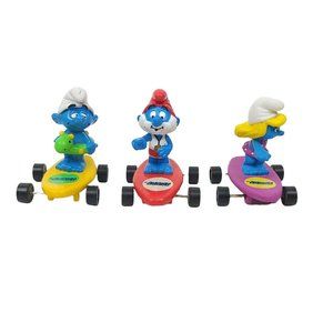 Vintage 90s Peyo Applause Surfing Smurfs Papa Smurf Smurfette Innertube Hardees